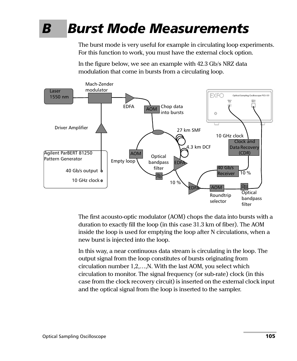 B burst mode measurements | EXFO PSO-100 Series Optical Sampling Oscilloscopes User Manual | Page 113 / 140