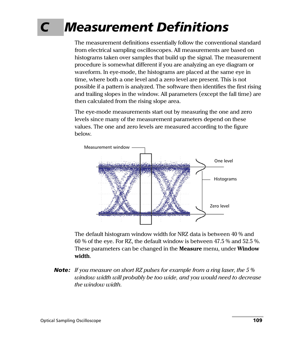 C measurement definitions | EXFO PSO-100 Series Optical Sampling Oscilloscopes User Manual | Page 117 / 140