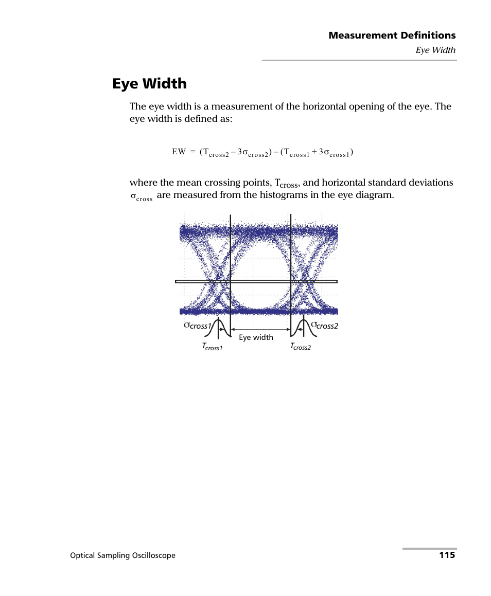 Eye width | EXFO PSO-100 Series Optical Sampling Oscilloscopes User Manual | Page 123 / 140