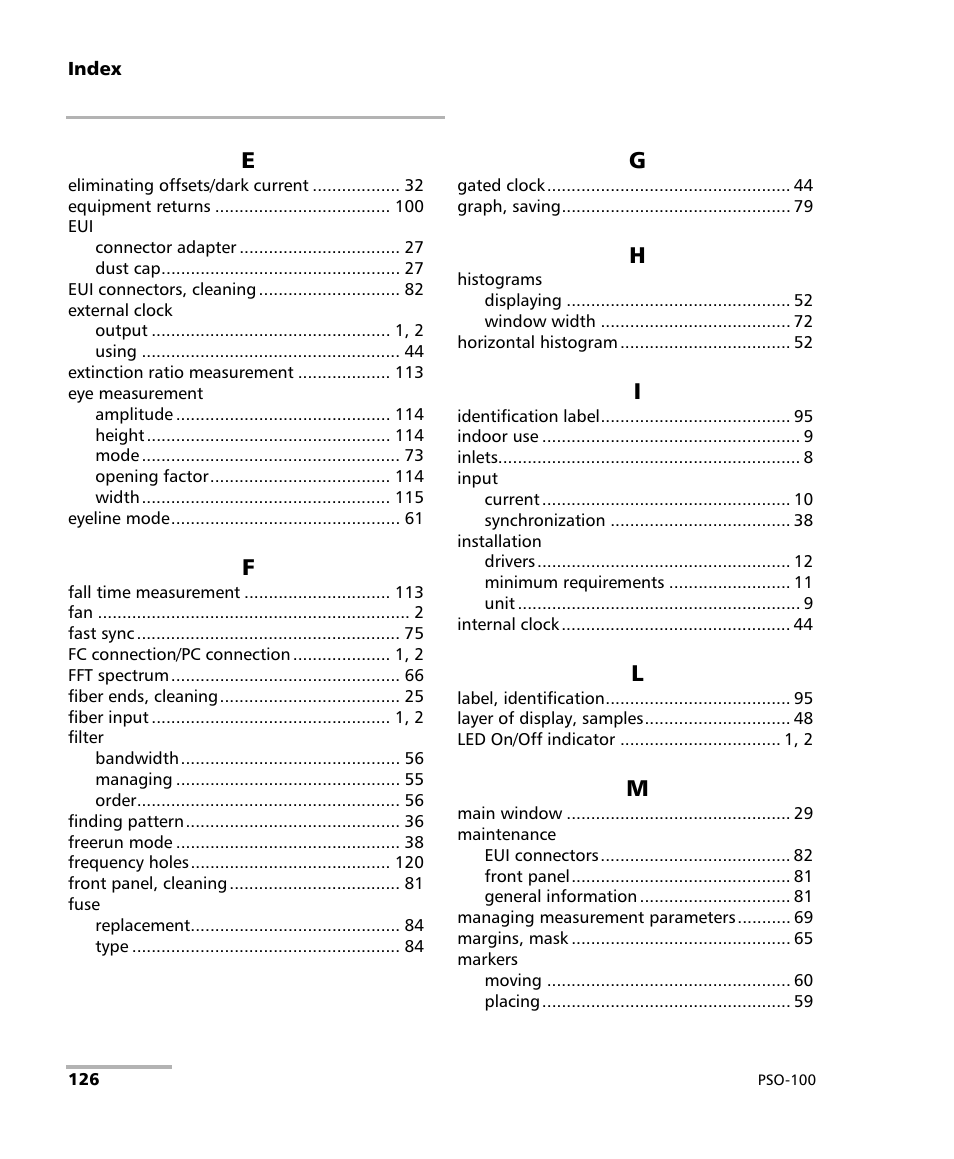 EXFO PSO-100 Series Optical Sampling Oscilloscopes User Manual | Page 134 / 140