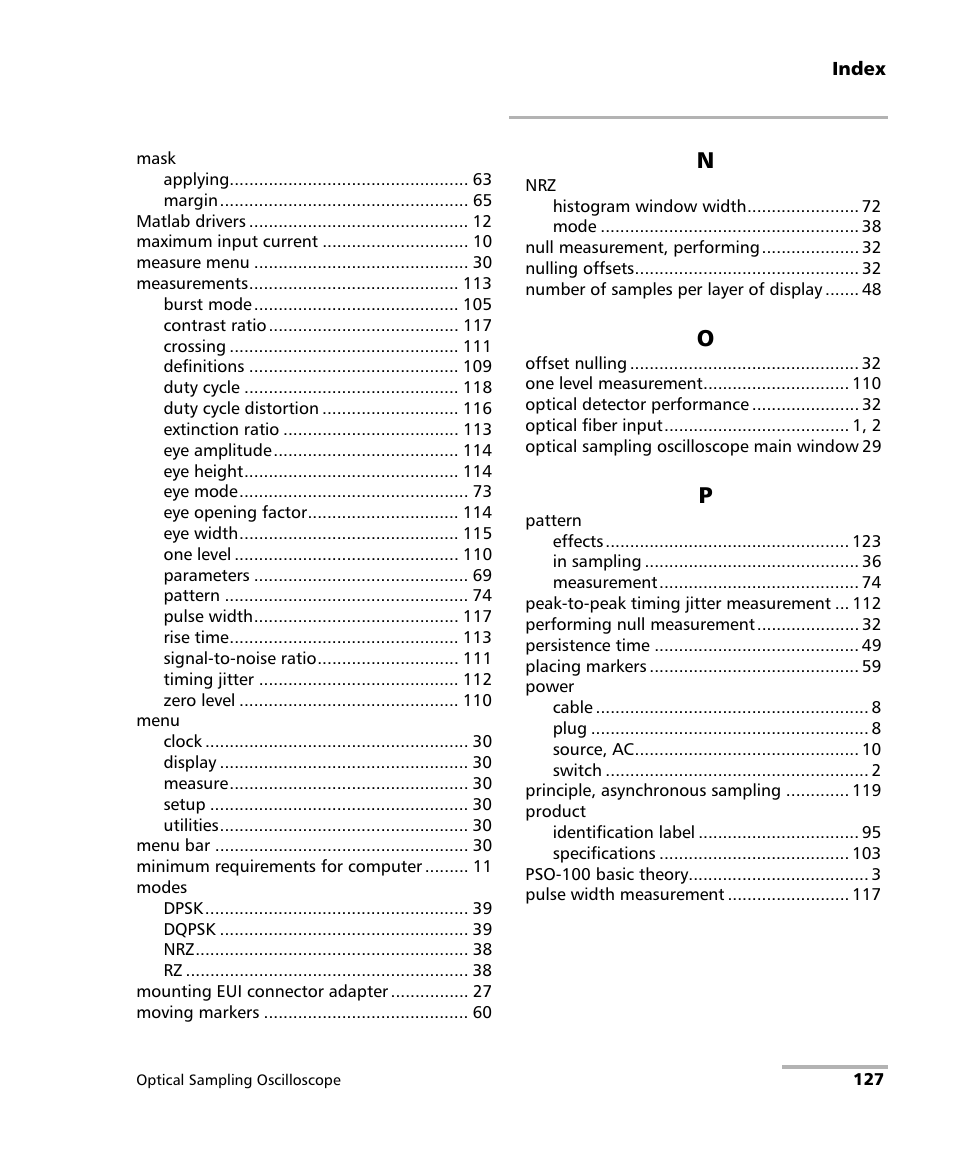 EXFO PSO-100 Series Optical Sampling Oscilloscopes User Manual | Page 135 / 140