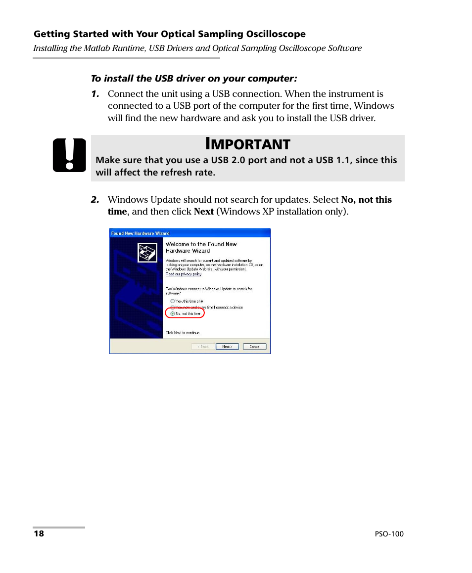 Mportant | EXFO PSO-100 Series Optical Sampling Oscilloscopes User Manual | Page 26 / 140