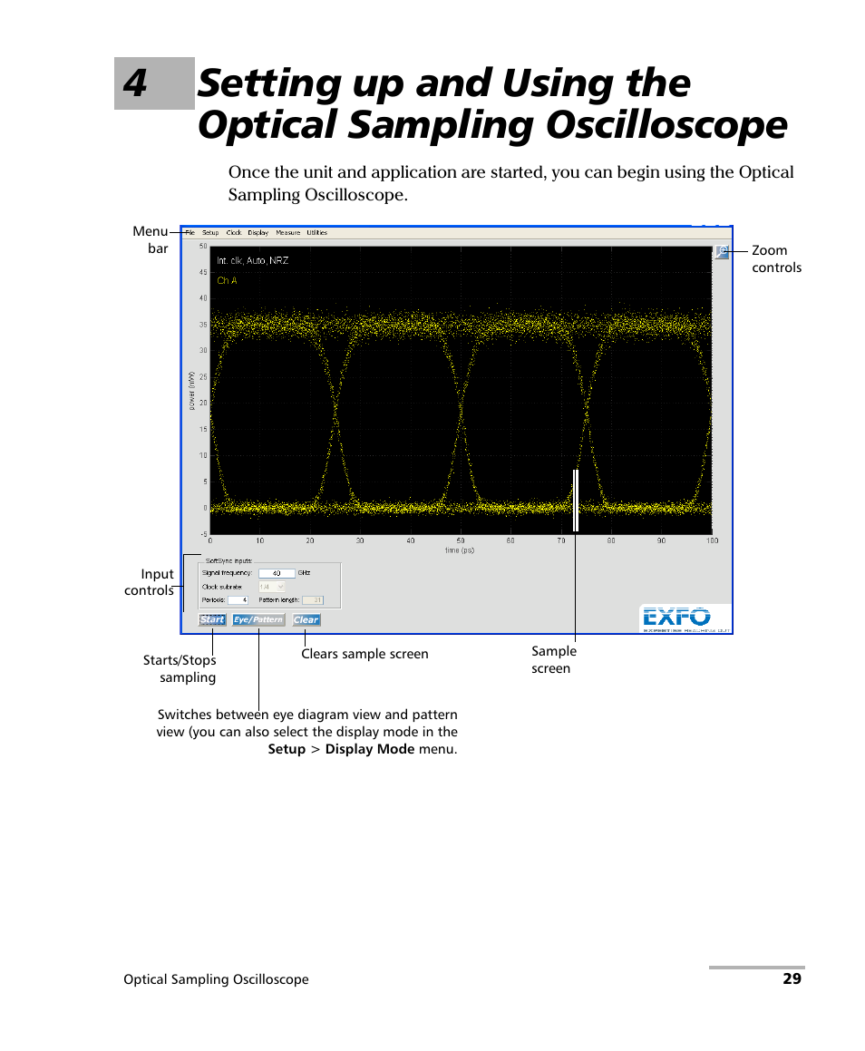 EXFO PSO-100 Series Optical Sampling Oscilloscopes User Manual | Page 37 / 140