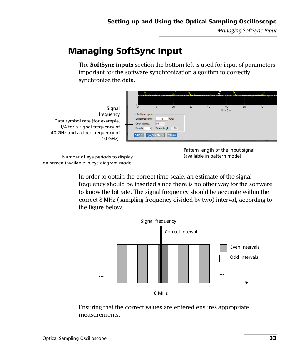 Managing softsync input | EXFO PSO-100 Series Optical Sampling Oscilloscopes User Manual | Page 41 / 140