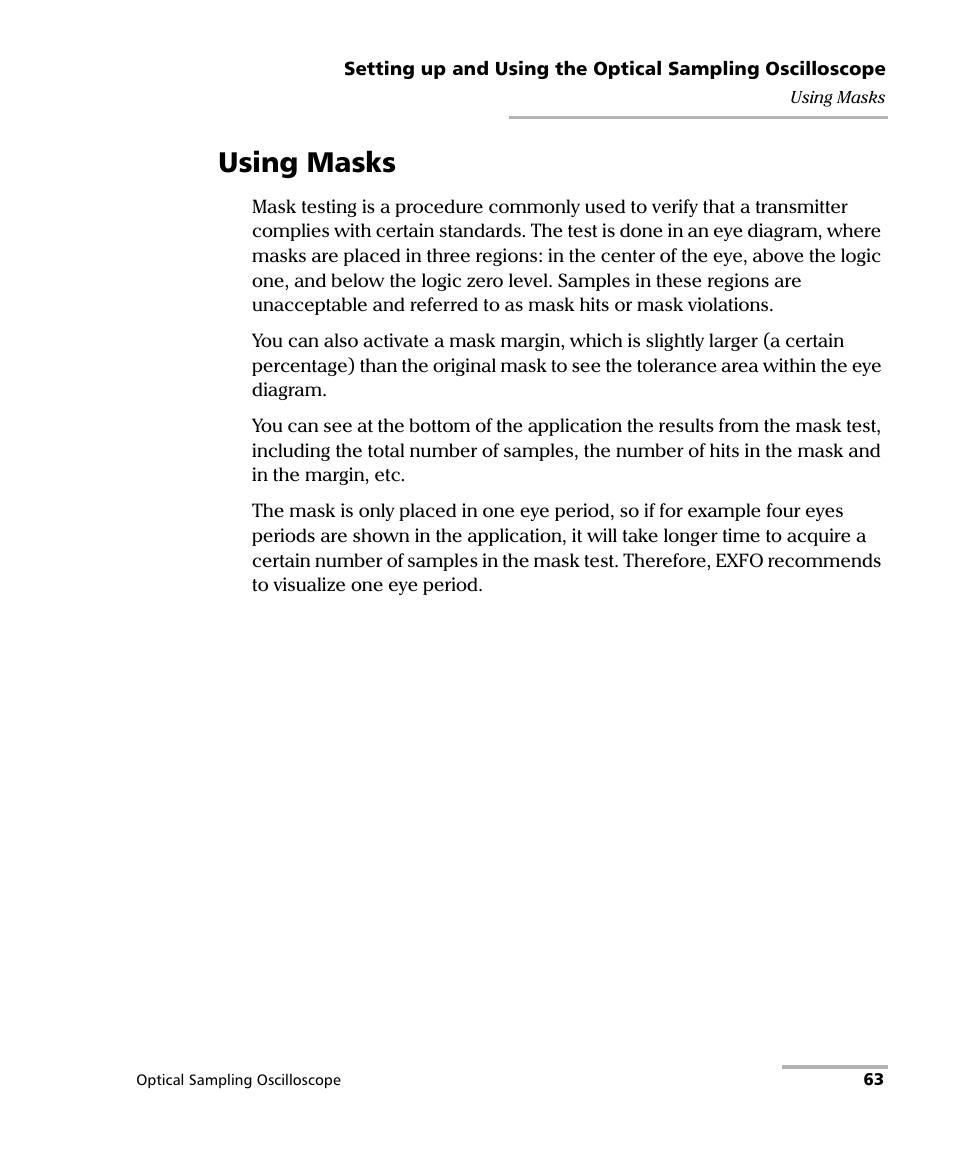 Using masks | EXFO PSO-100 Series Optical Sampling Oscilloscopes User Manual | Page 71 / 140