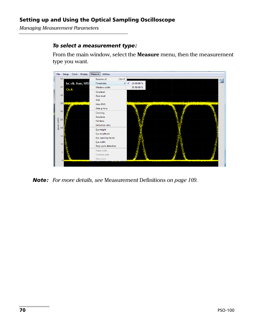 EXFO PSO-100 Series Optical Sampling Oscilloscopes User Manual | Page 78 / 140