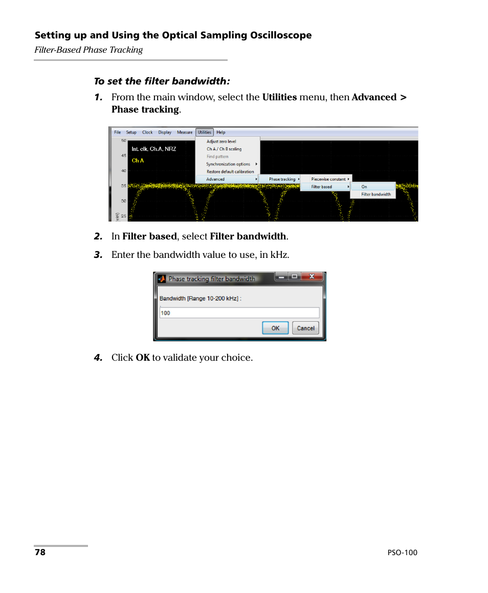 EXFO PSO-100 Series Optical Sampling Oscilloscopes User Manual | Page 86 / 140