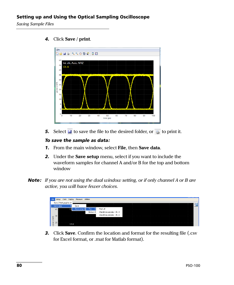 EXFO PSO-100 Series Optical Sampling Oscilloscopes User Manual | Page 88 / 140