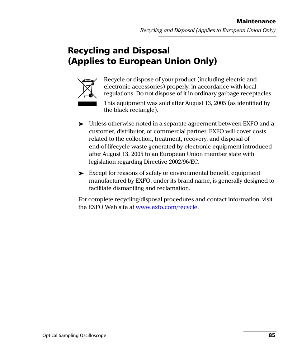 EXFO PSO-100 Series Optical Sampling Oscilloscopes User Manual | Page 93 / 140