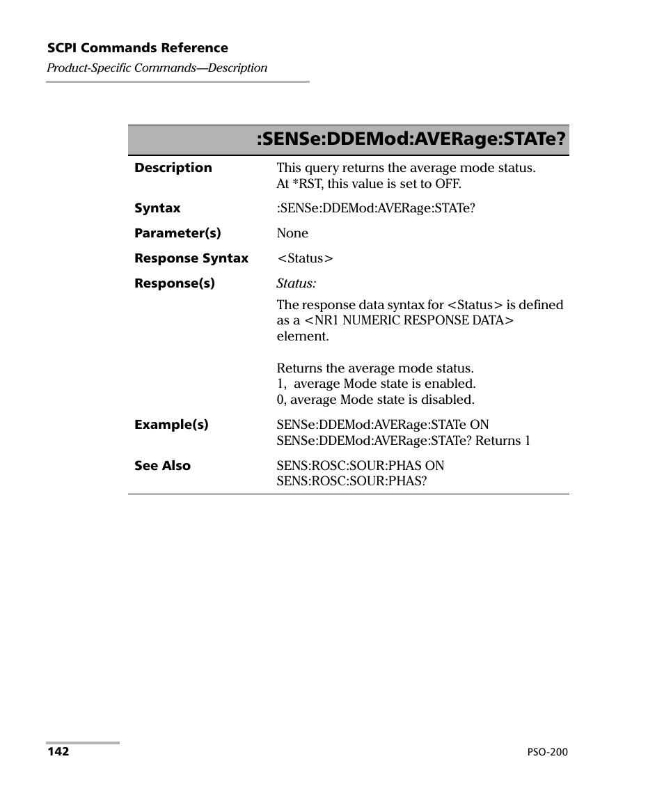 Sense:ddemod:average:state | EXFO PSO-200 Optical Modulation Analyzer User Manual | Page 150 / 285