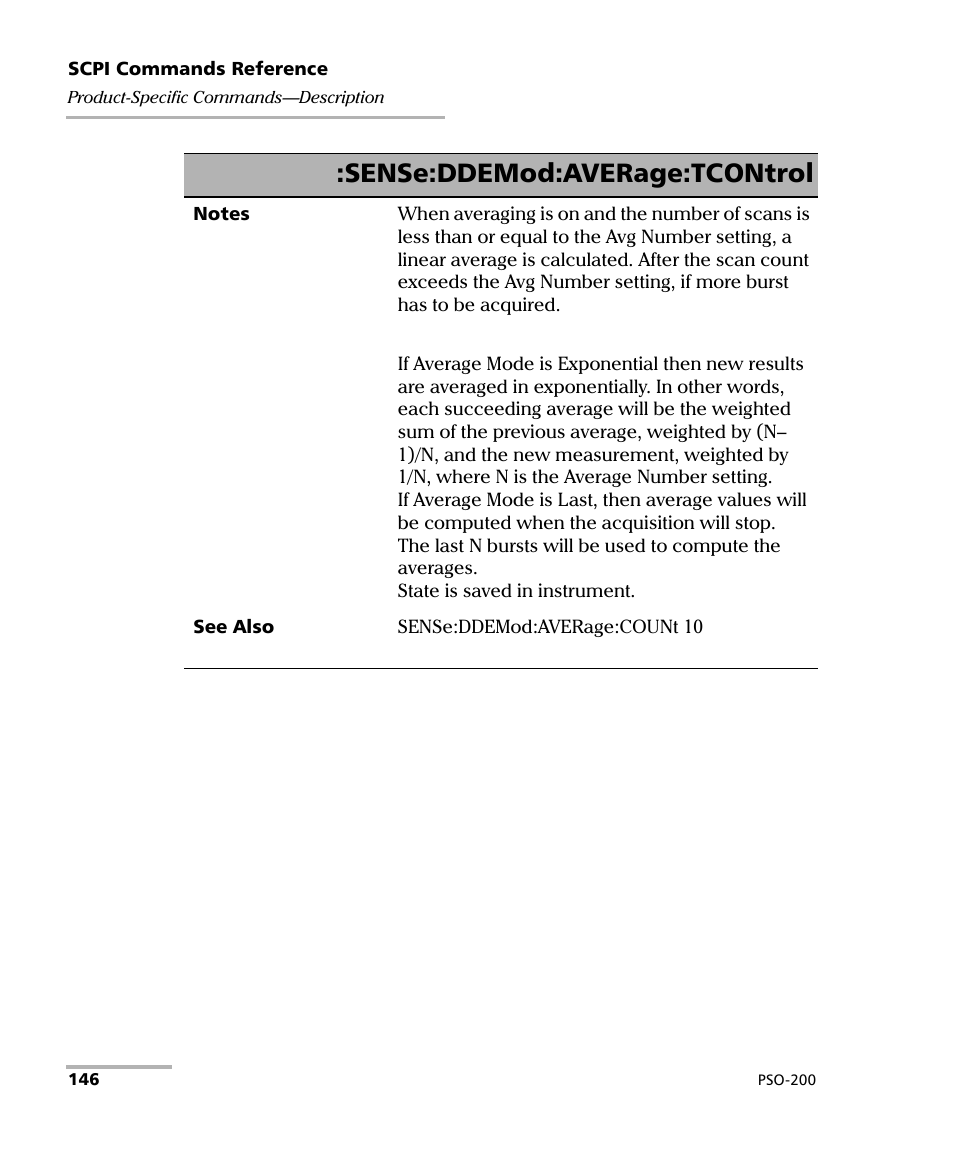 Sense:ddemod:average:tcontrol | EXFO PSO-200 Optical Modulation Analyzer User Manual | Page 154 / 285