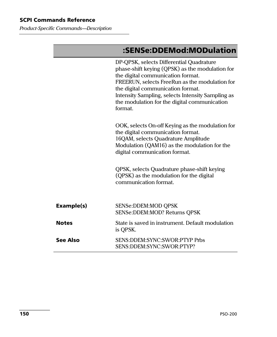 Sense:ddemod:modulation | EXFO PSO-200 Optical Modulation Analyzer User Manual | Page 158 / 285