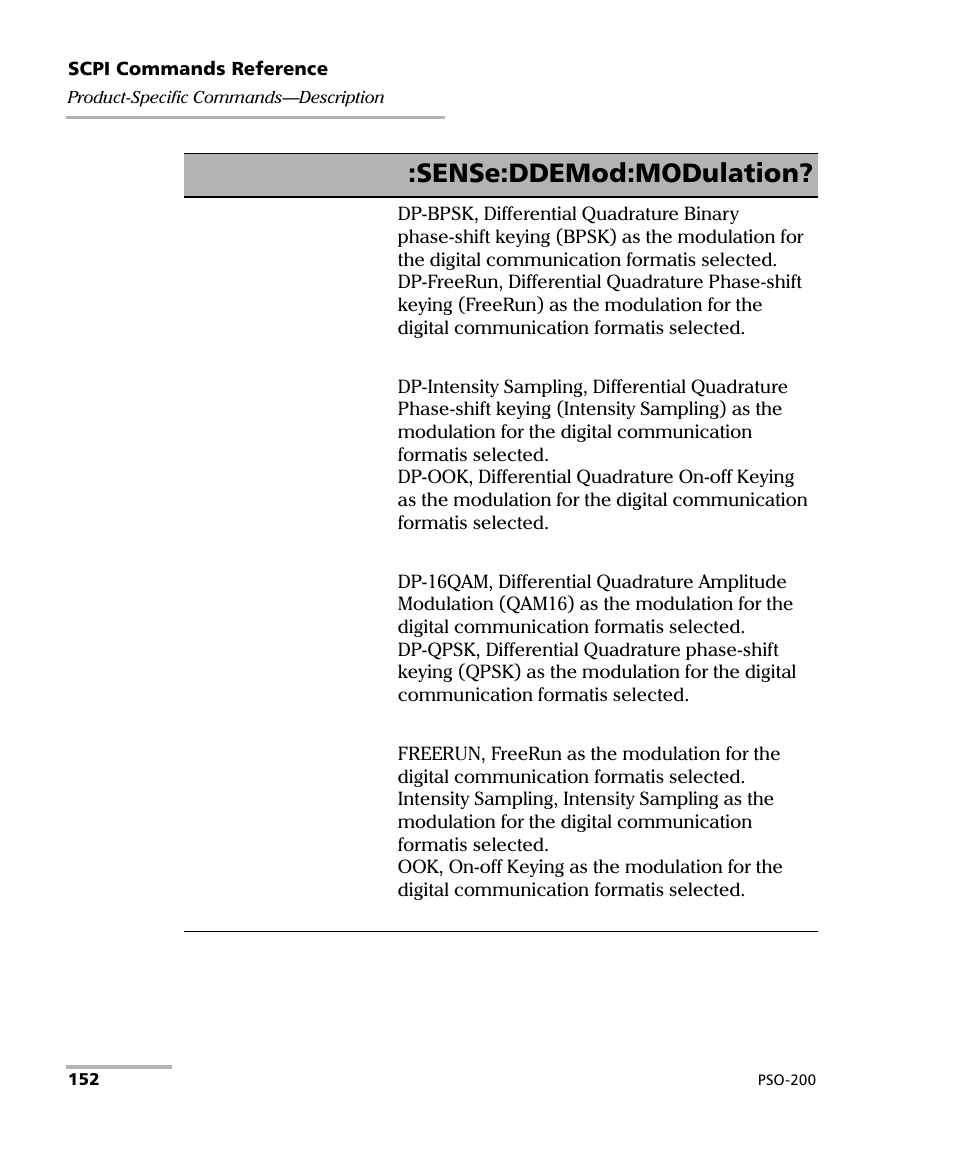 Sense:ddemod:modulation | EXFO PSO-200 Optical Modulation Analyzer User Manual | Page 160 / 285