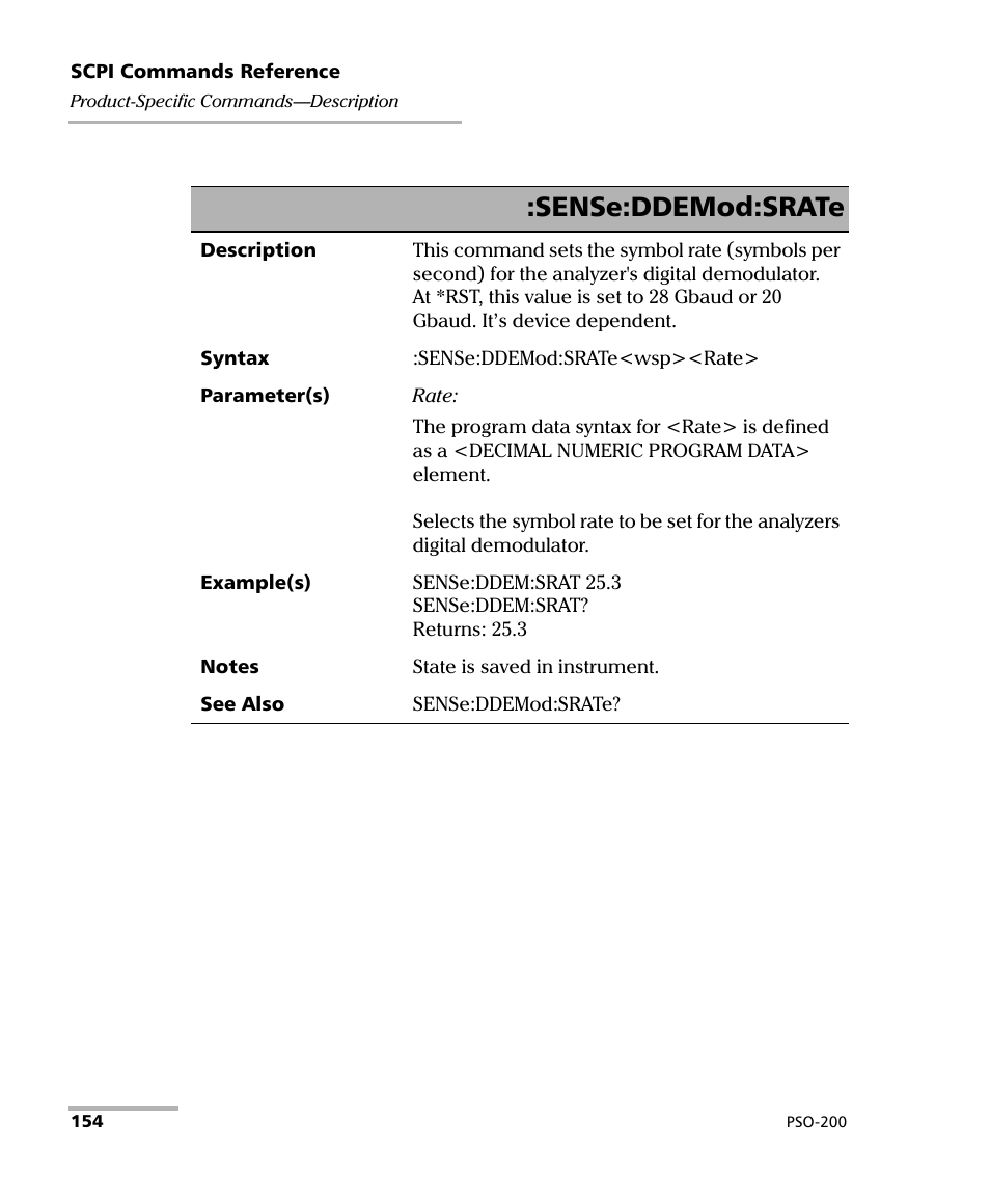 Sense:ddemod:srate | EXFO PSO-200 Optical Modulation Analyzer User Manual | Page 162 / 285