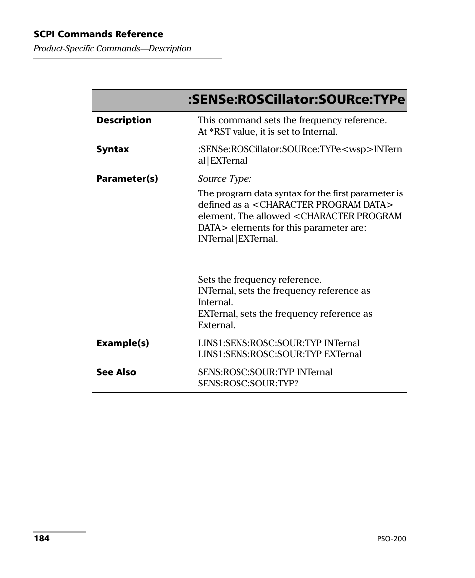 Sense:roscillator:source:type | EXFO PSO-200 Optical Modulation Analyzer User Manual | Page 192 / 285