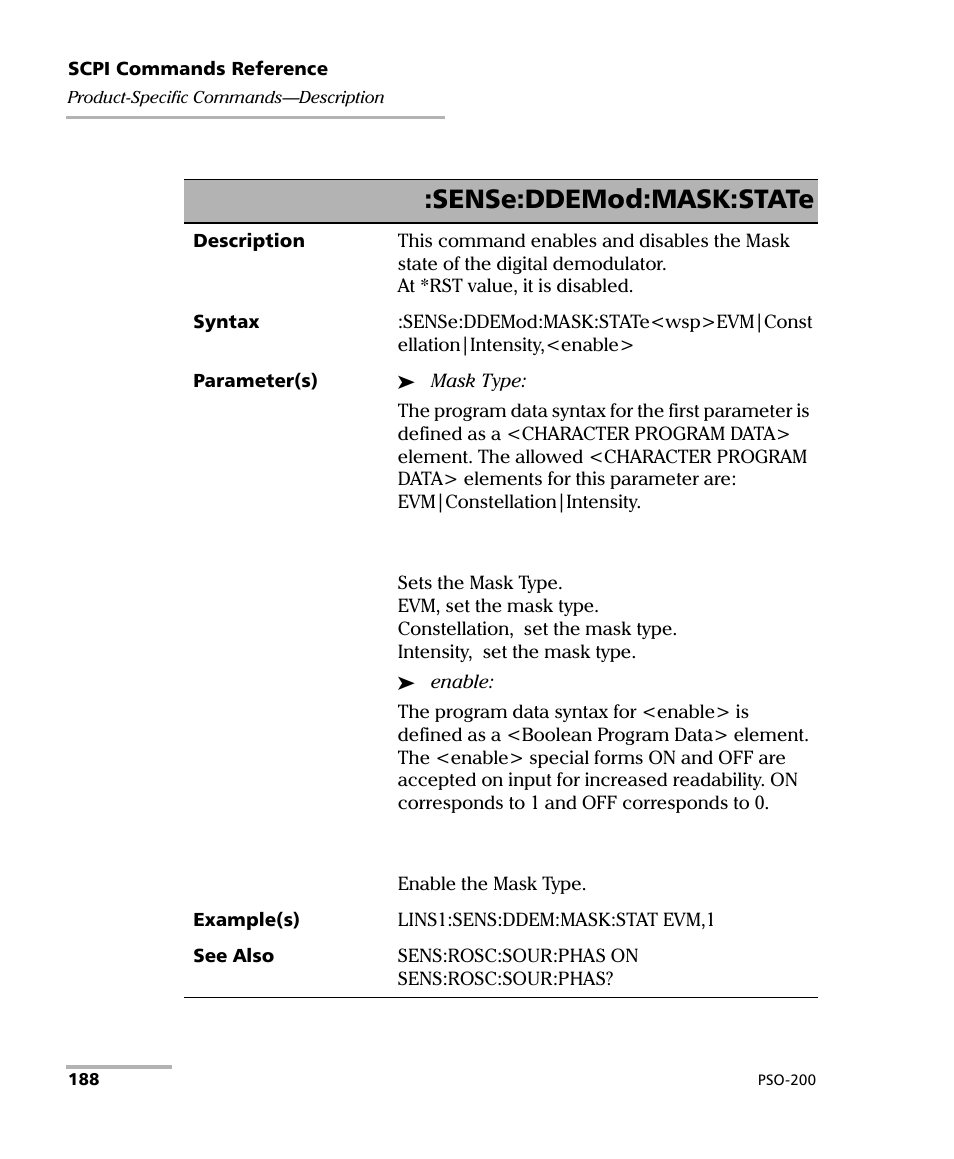 Sense:ddemod:mask:state | EXFO PSO-200 Optical Modulation Analyzer User Manual | Page 196 / 285