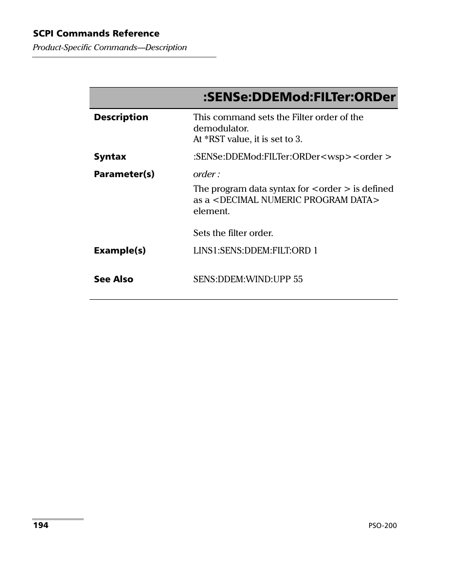 Sense:ddemod:filter:order | EXFO PSO-200 Optical Modulation Analyzer User Manual | Page 202 / 285