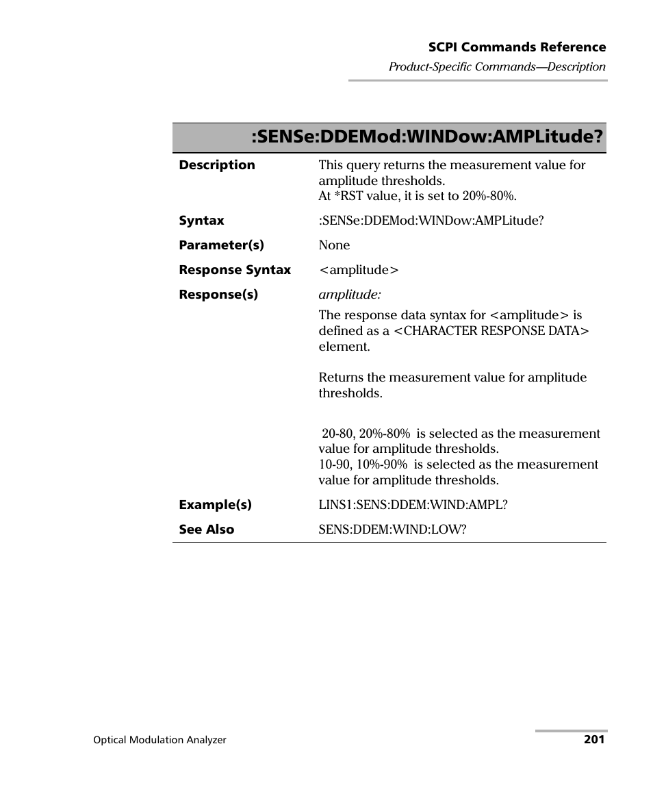 Sense:ddemod:window:amplitude | EXFO PSO-200 Optical Modulation Analyzer User Manual | Page 209 / 285