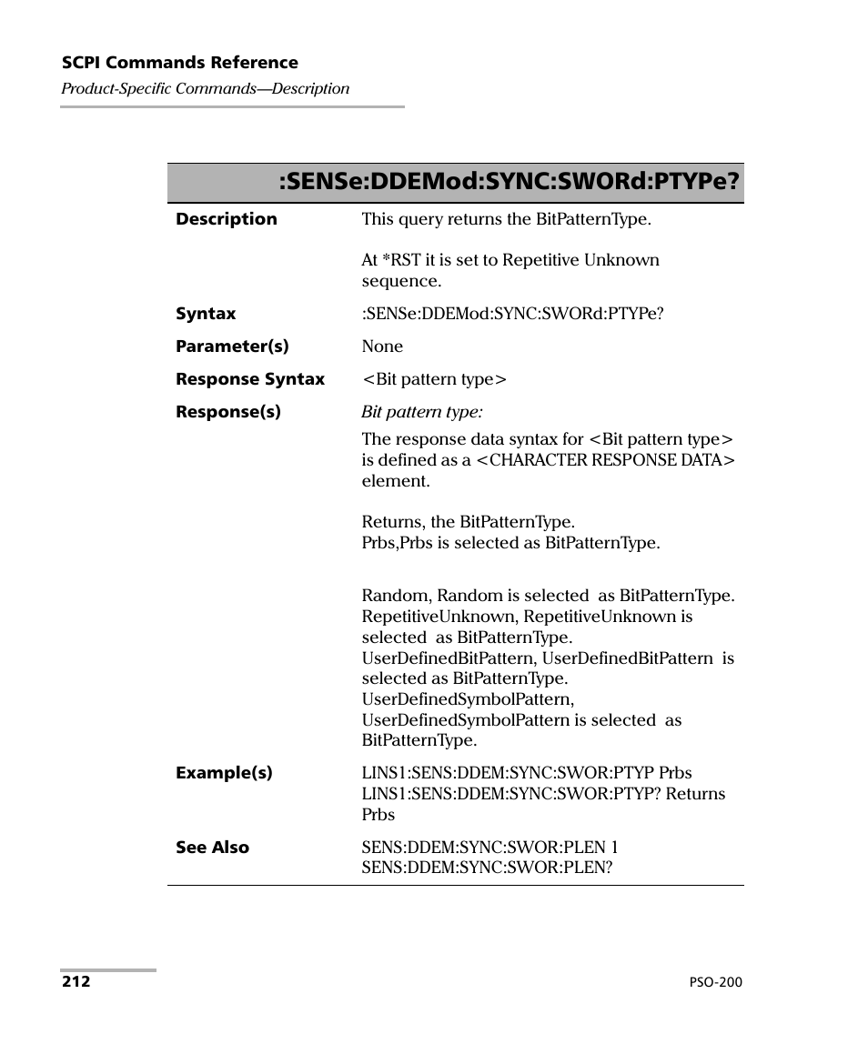 Sense:ddemod:sync:sword:ptype | EXFO PSO-200 Optical Modulation Analyzer User Manual | Page 220 / 285