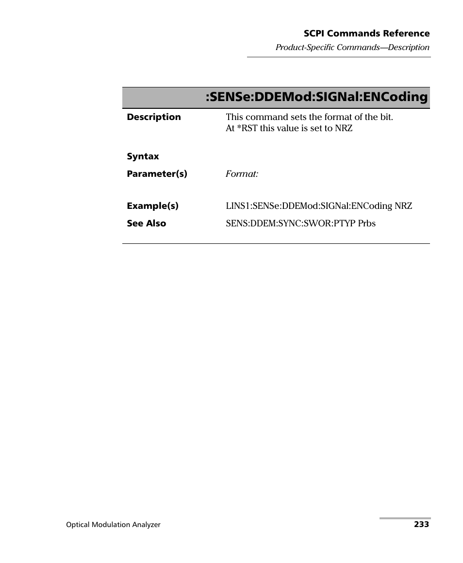 Sense:ddemod:signal:encoding | EXFO PSO-200 Optical Modulation Analyzer User Manual | Page 241 / 285