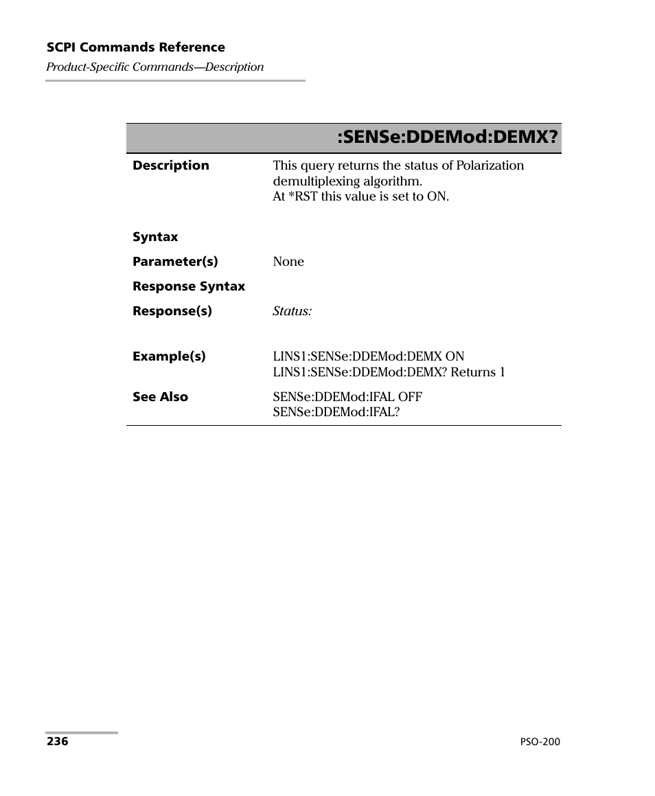 Sense:ddemod:demx | EXFO PSO-200 Optical Modulation Analyzer User Manual | Page 244 / 285