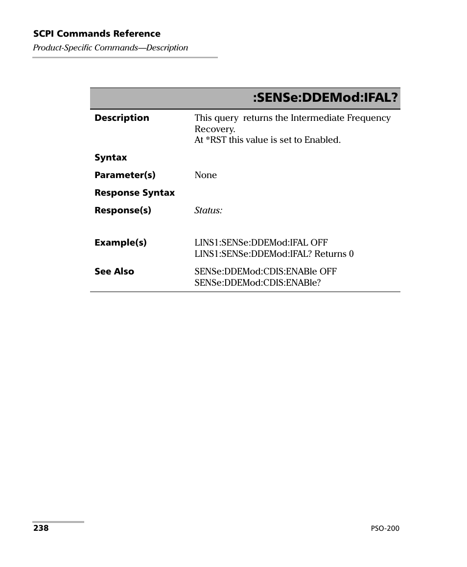 Sense:ddemod:ifal | EXFO PSO-200 Optical Modulation Analyzer User Manual | Page 246 / 285
