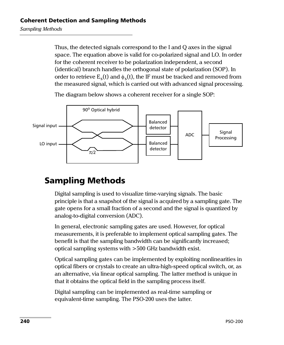 Sampling methods | EXFO PSO-200 Optical Modulation Analyzer User Manual | Page 248 / 285