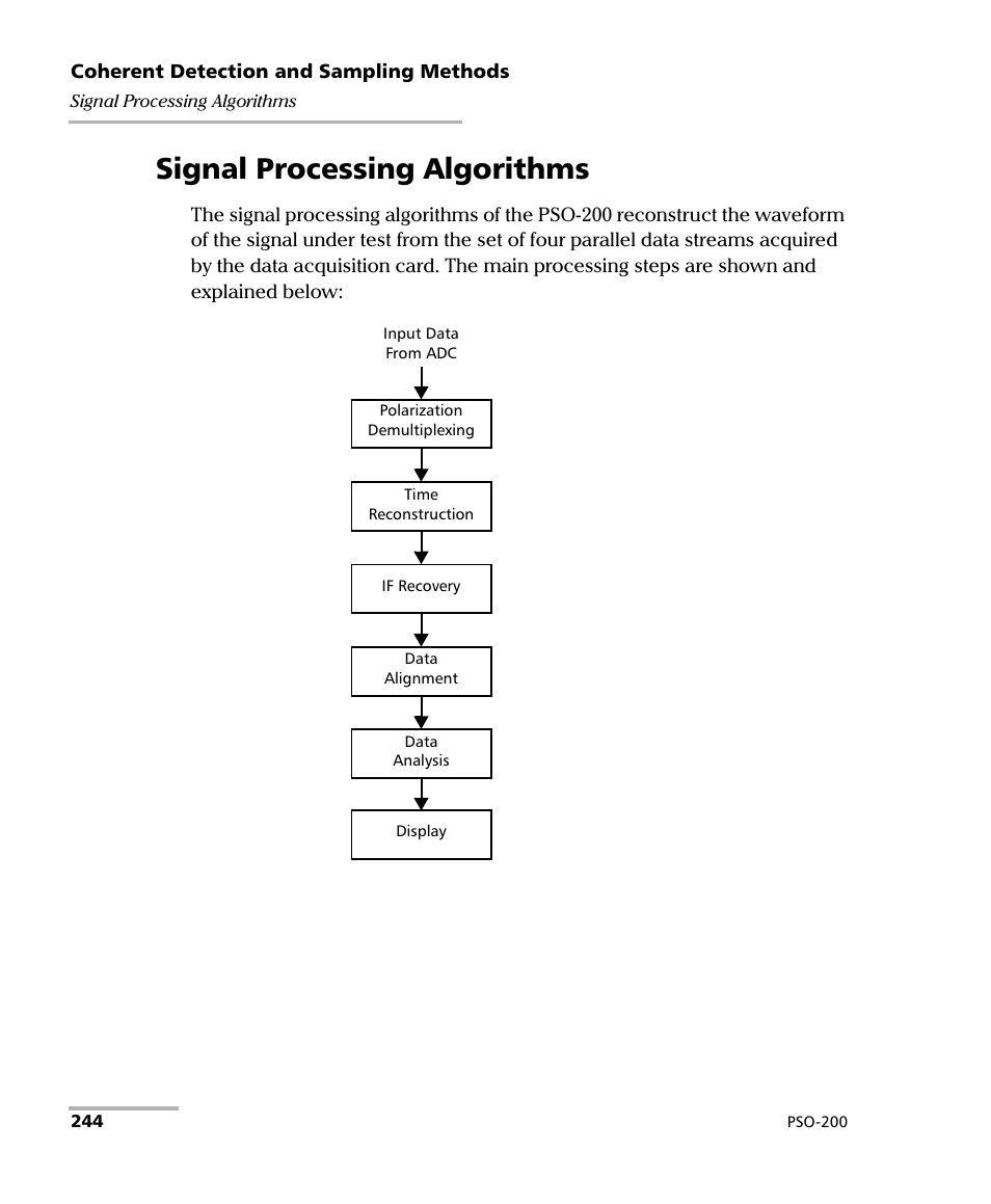Signal processing algorithms | EXFO PSO-200 Optical Modulation Analyzer User Manual | Page 252 / 285
