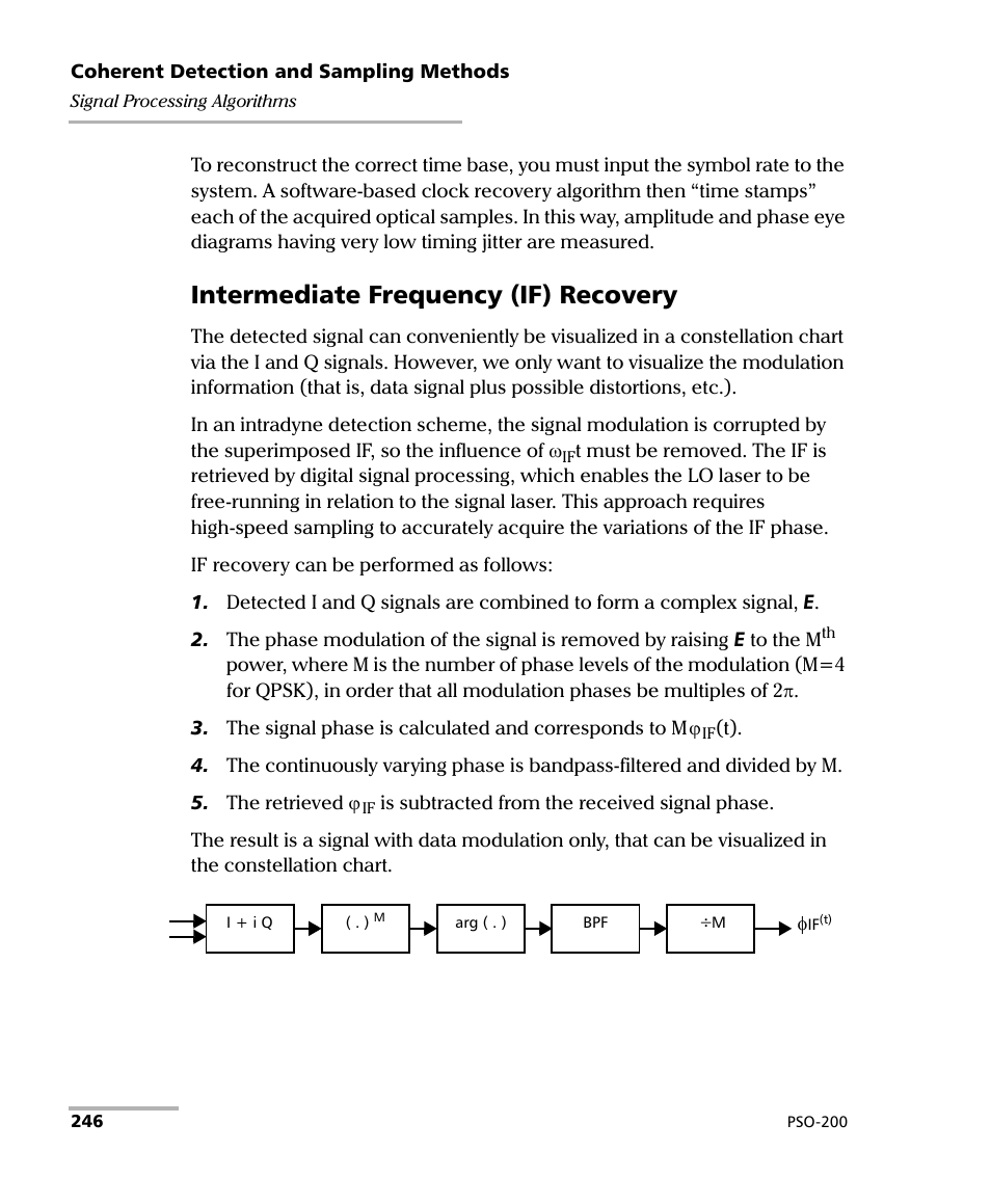 Intermediate frequency (if) recovery | EXFO PSO-200 Optical Modulation Analyzer User Manual | Page 254 / 285