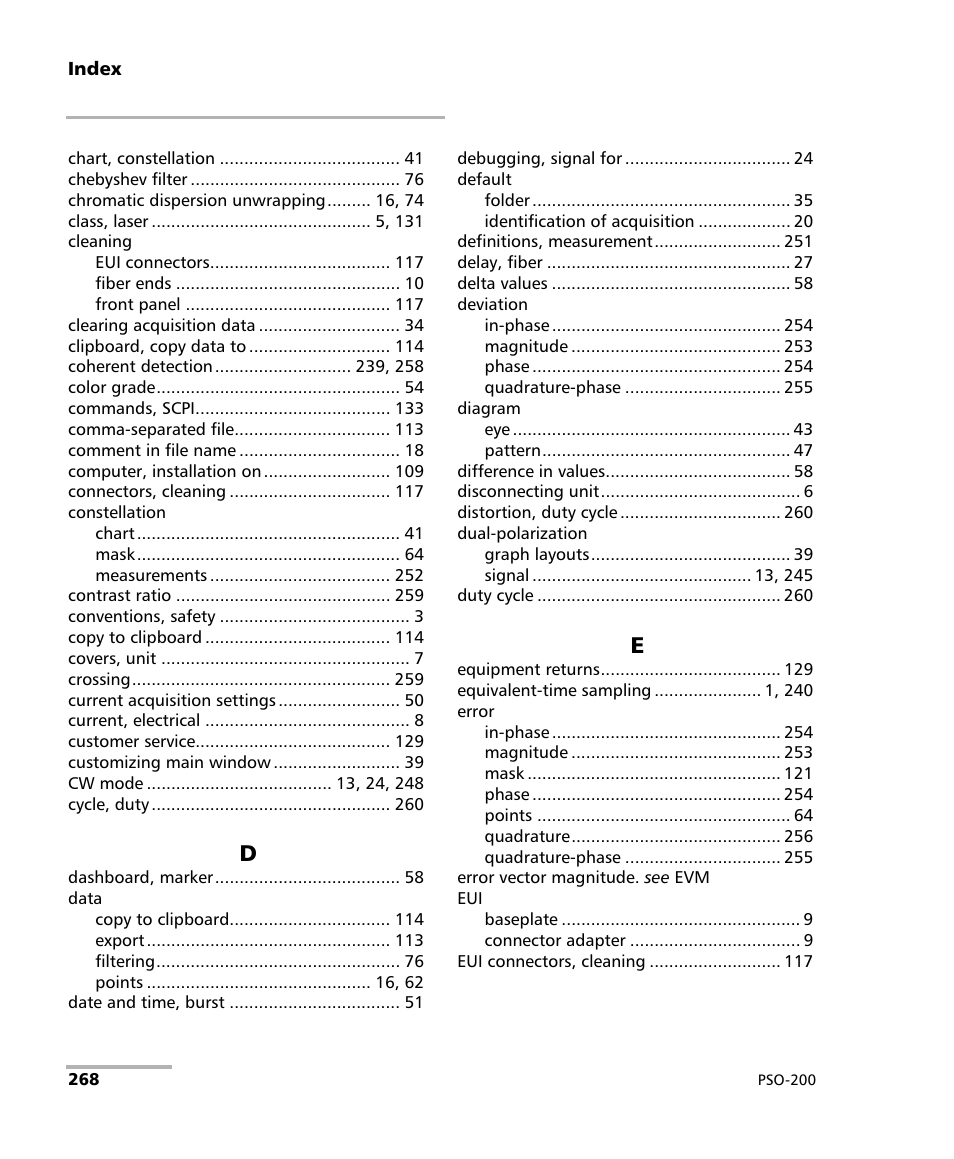EXFO PSO-200 Optical Modulation Analyzer User Manual | Page 276 / 285