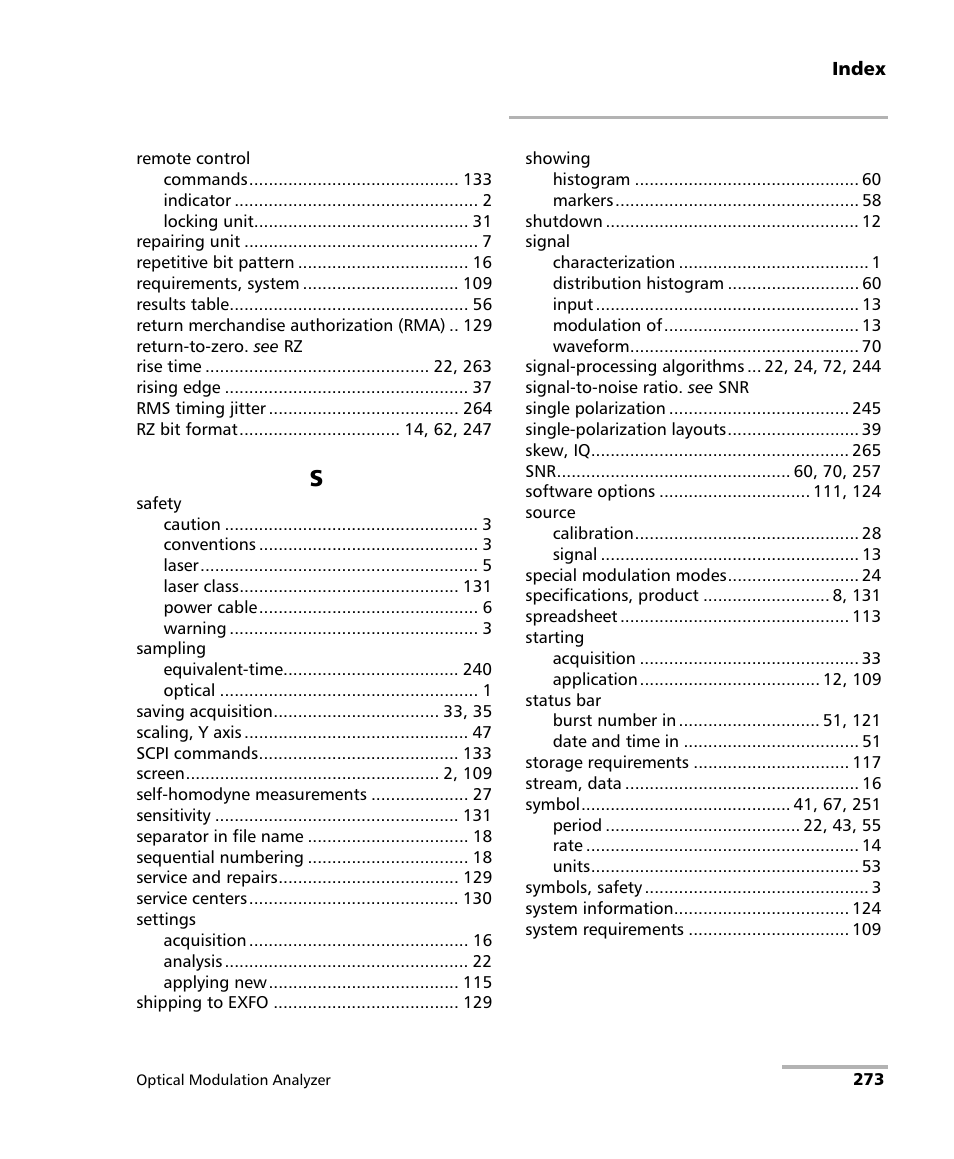 EXFO PSO-200 Optical Modulation Analyzer User Manual | Page 281 / 285