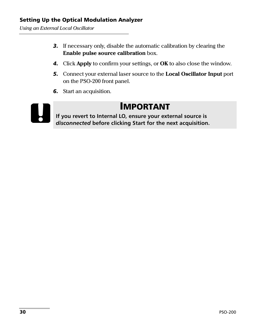 Mportant | EXFO PSO-200 Optical Modulation Analyzer User Manual | Page 38 / 285