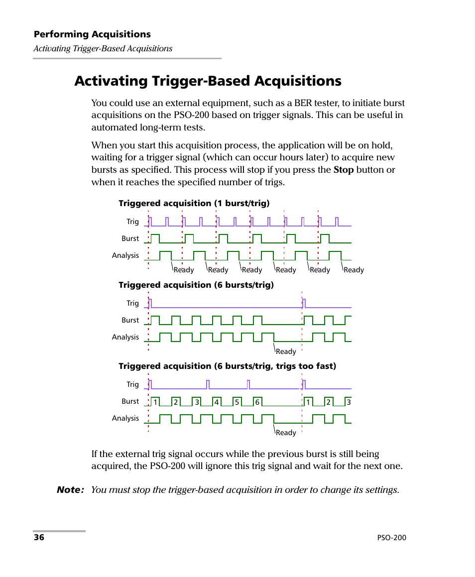 Activating trigger-based acquisitions | EXFO PSO-200 Optical Modulation Analyzer User Manual | Page 44 / 285