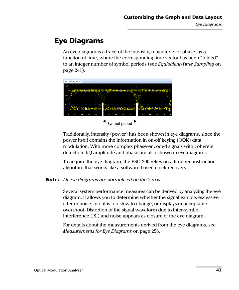 Eye diagrams | EXFO PSO-200 Optical Modulation Analyzer User Manual | Page 51 / 285