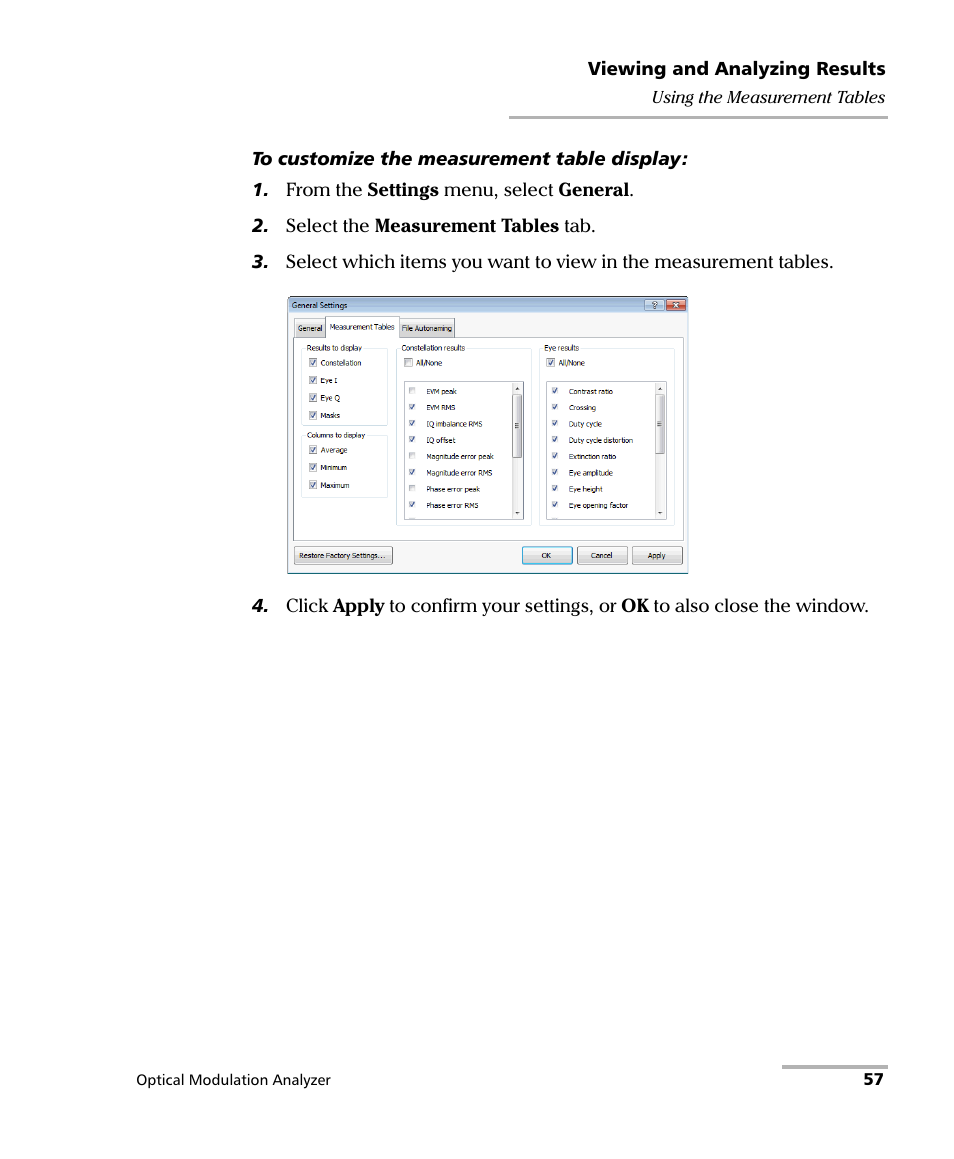 EXFO PSO-200 Optical Modulation Analyzer User Manual | Page 65 / 285