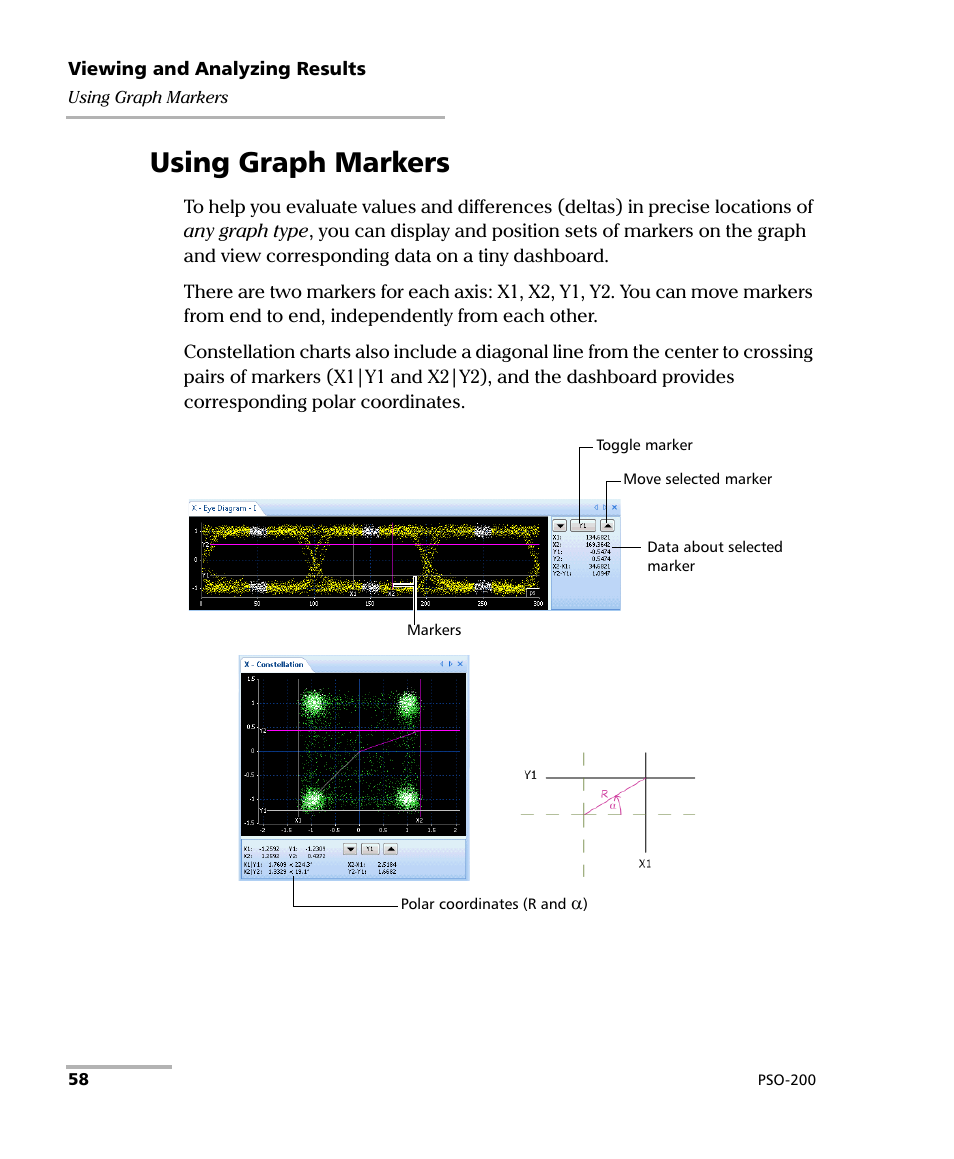 Using graph markers | EXFO PSO-200 Optical Modulation Analyzer User Manual | Page 66 / 285
