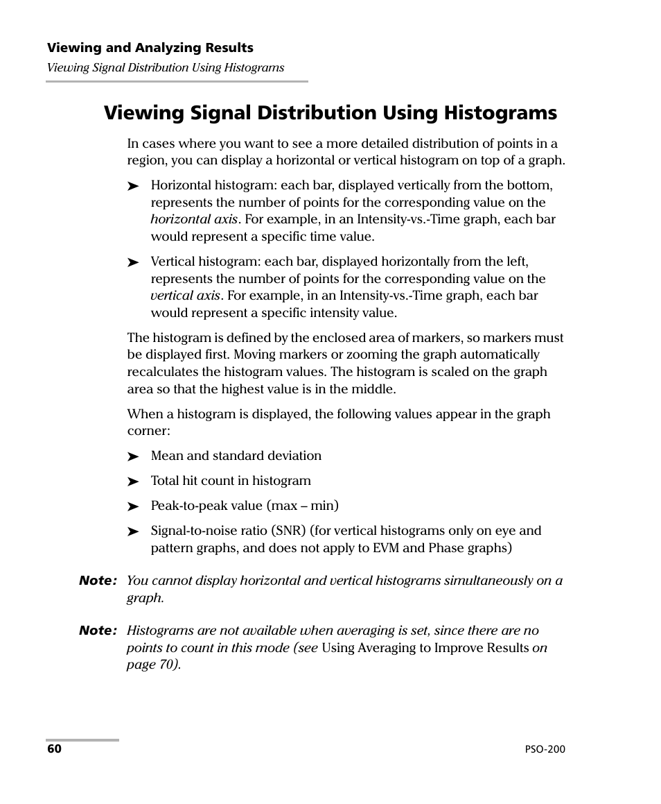 Viewing signal distribution using histograms | EXFO PSO-200 Optical Modulation Analyzer User Manual | Page 68 / 285