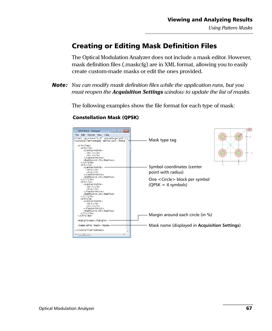 Creating or editing mask definition files | EXFO PSO-200 Optical Modulation Analyzer User Manual | Page 75 / 285
