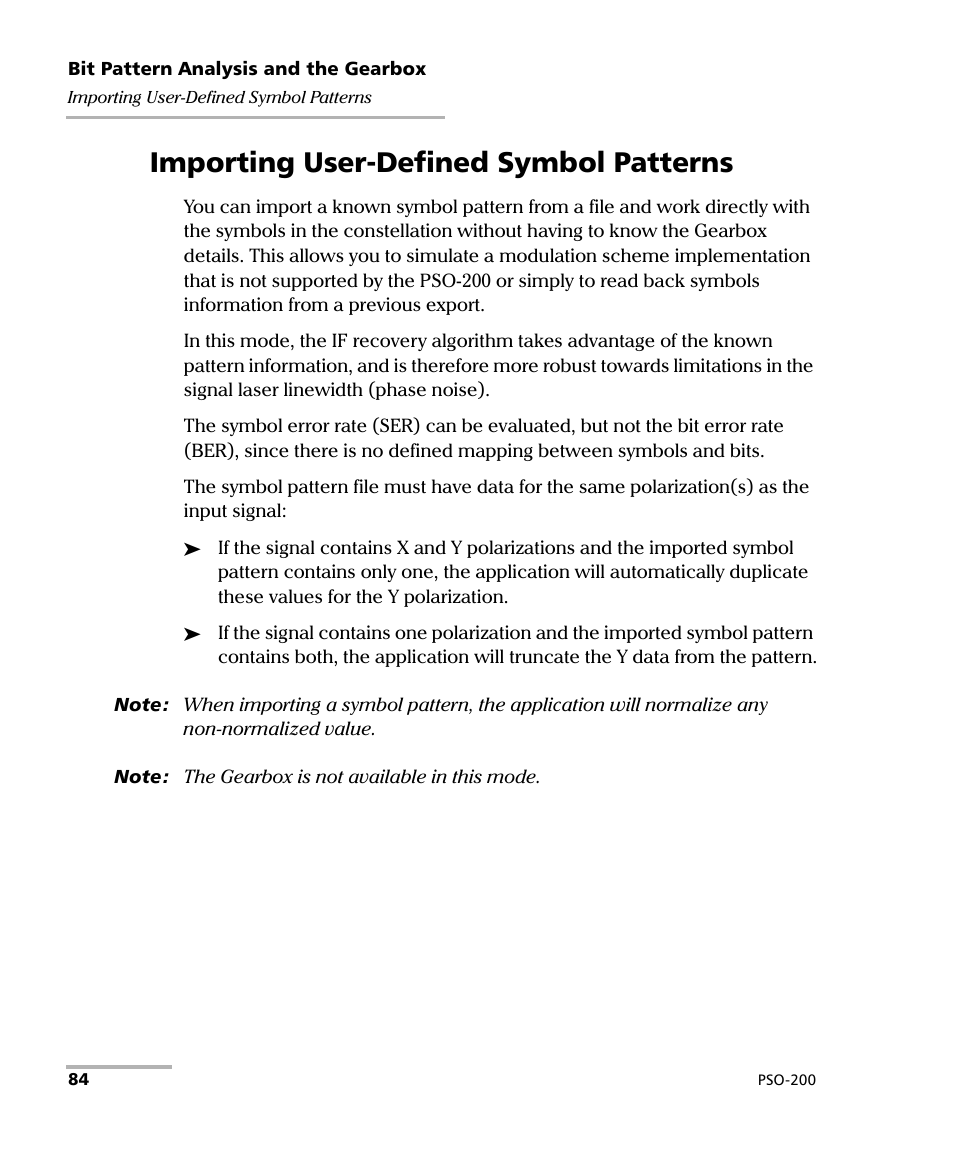 Importing user-defined symbol patterns | EXFO PSO-200 Optical Modulation Analyzer User Manual | Page 92 / 285