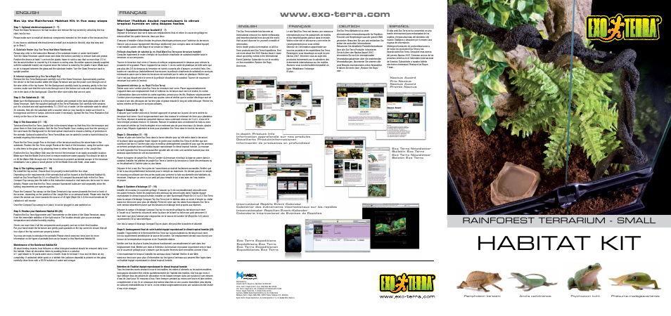 Exo Terra Habitat Kit Rainforest / Starter Kit User Manual | 2 pages