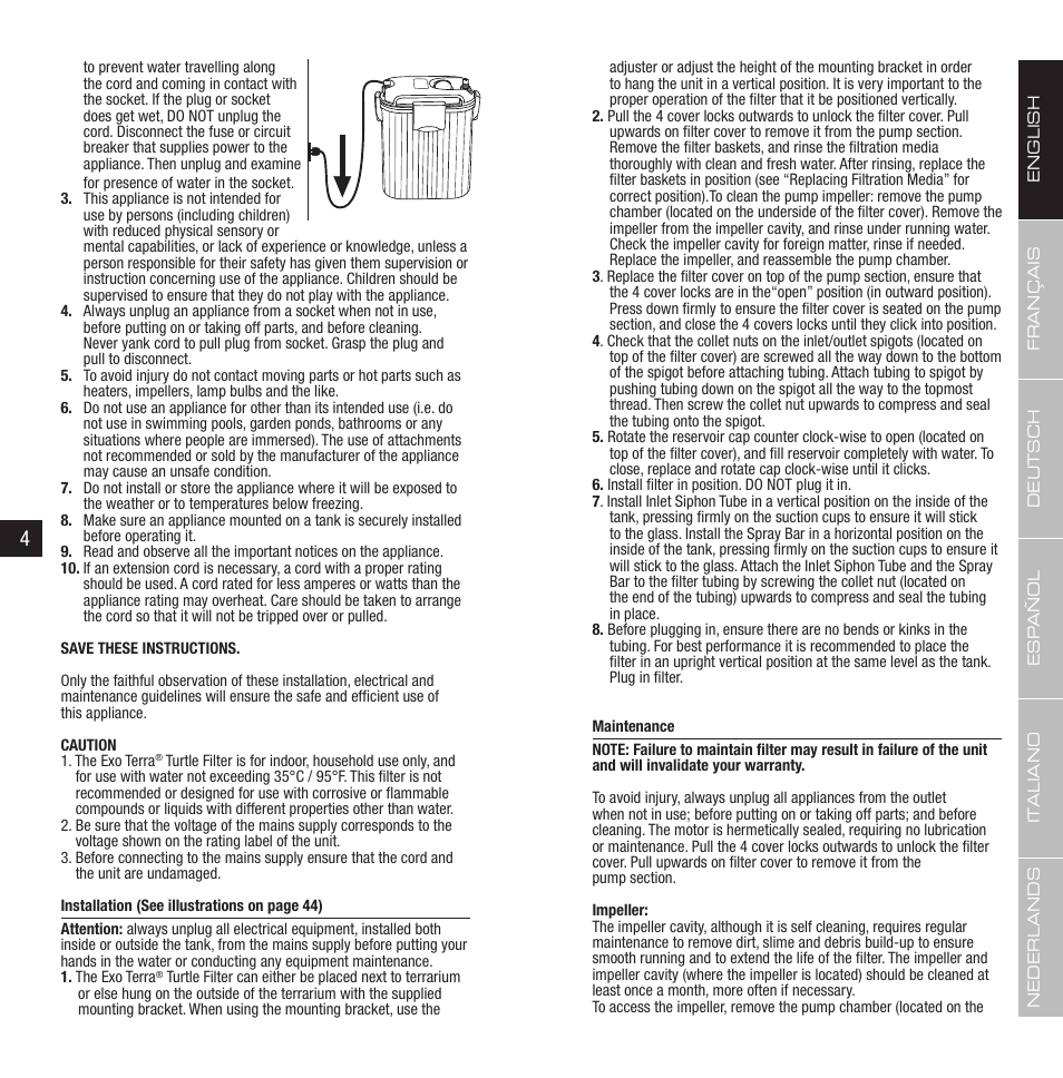 Exo Terra Turtle Filter FX-350 User Manual | Page 3 / 25