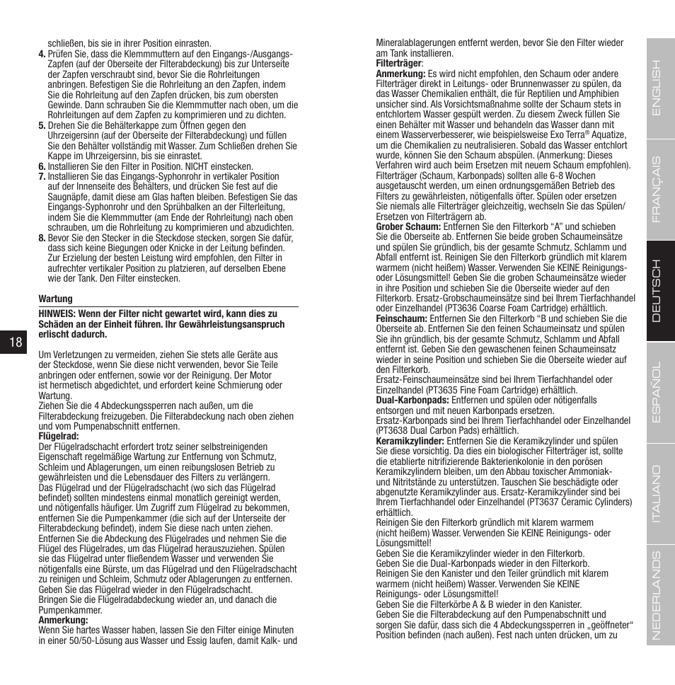 Exo Terra Turtle Filter FX-200 / External Canister Filter User Manual | Page 10 / 23