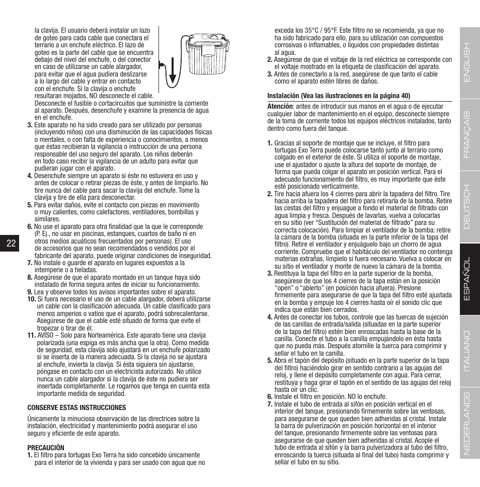 Exo Terra Turtle Filter FX-200 / External Canister Filter User Manual | Page 12 / 23