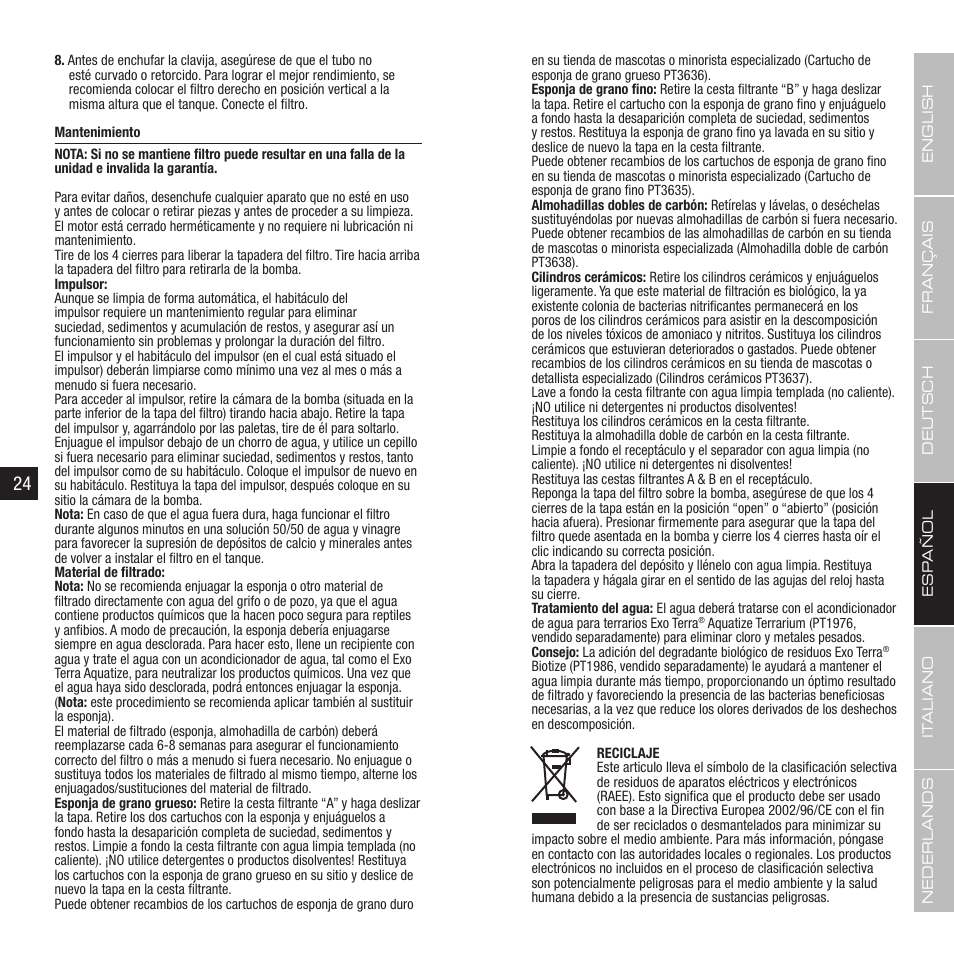 Exo Terra Turtle Filter FX-200 / External Canister Filter User Manual | Page 13 / 23