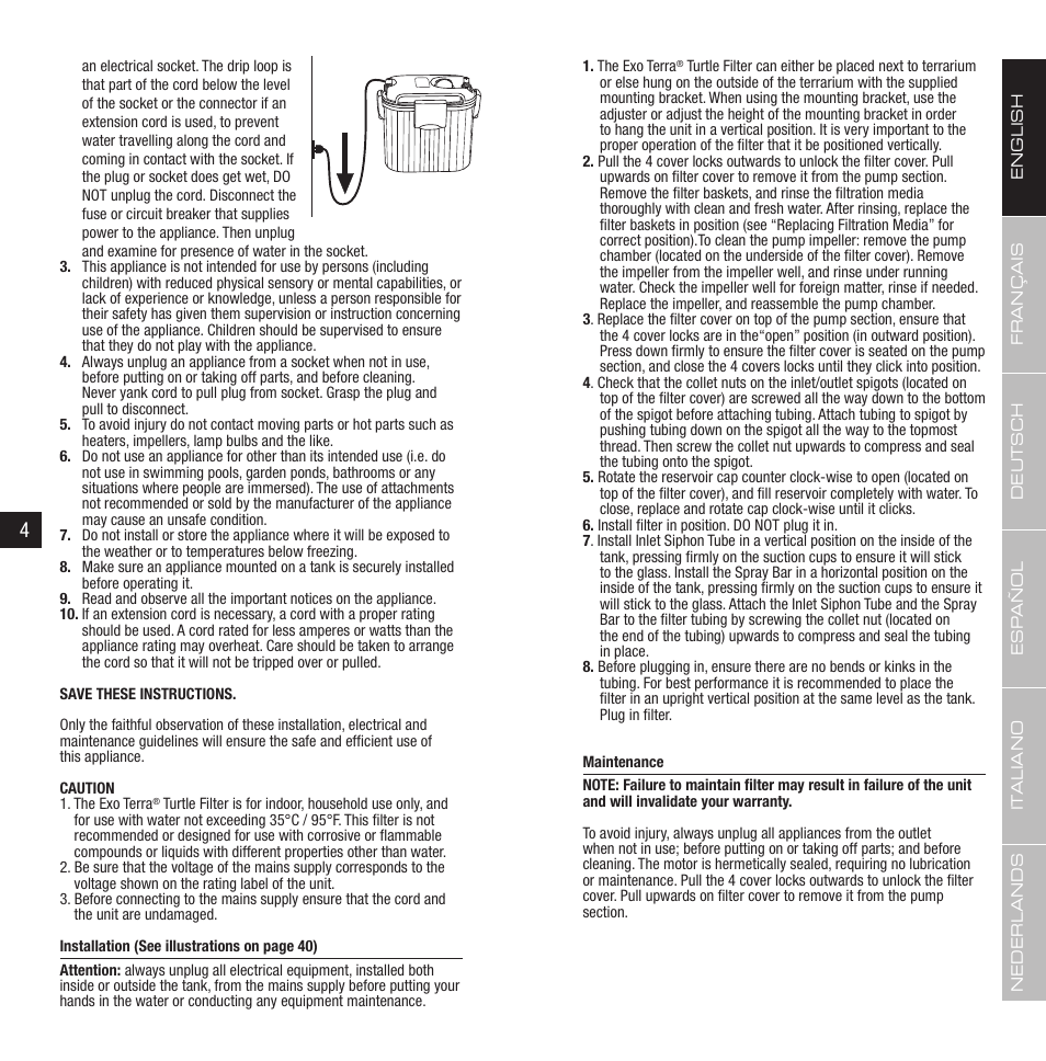 Exo Terra Turtle Filter FX-200 / External Canister Filter User Manual | Page 3 / 23