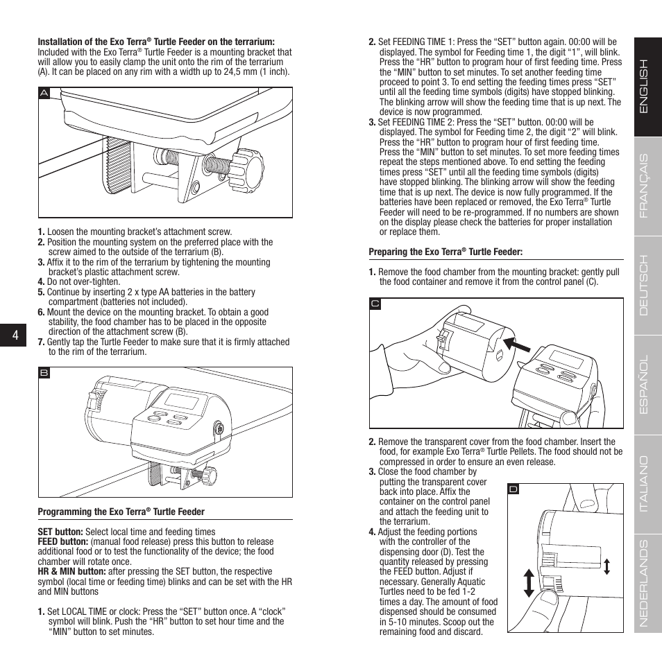 Exo Terra Turtle Feeder User Manual | Page 3 / 21