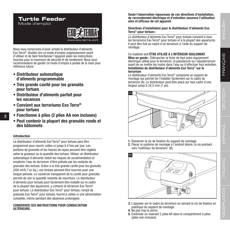 Turtle feeder | Exo Terra Turtle Feeder User Manual | Page 5 / 21