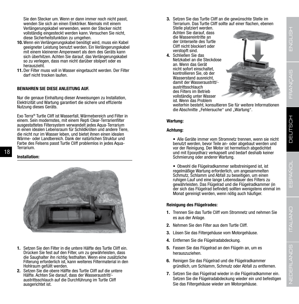 Exo Terra Turtle Cliff User Manual | Page 10 / 21