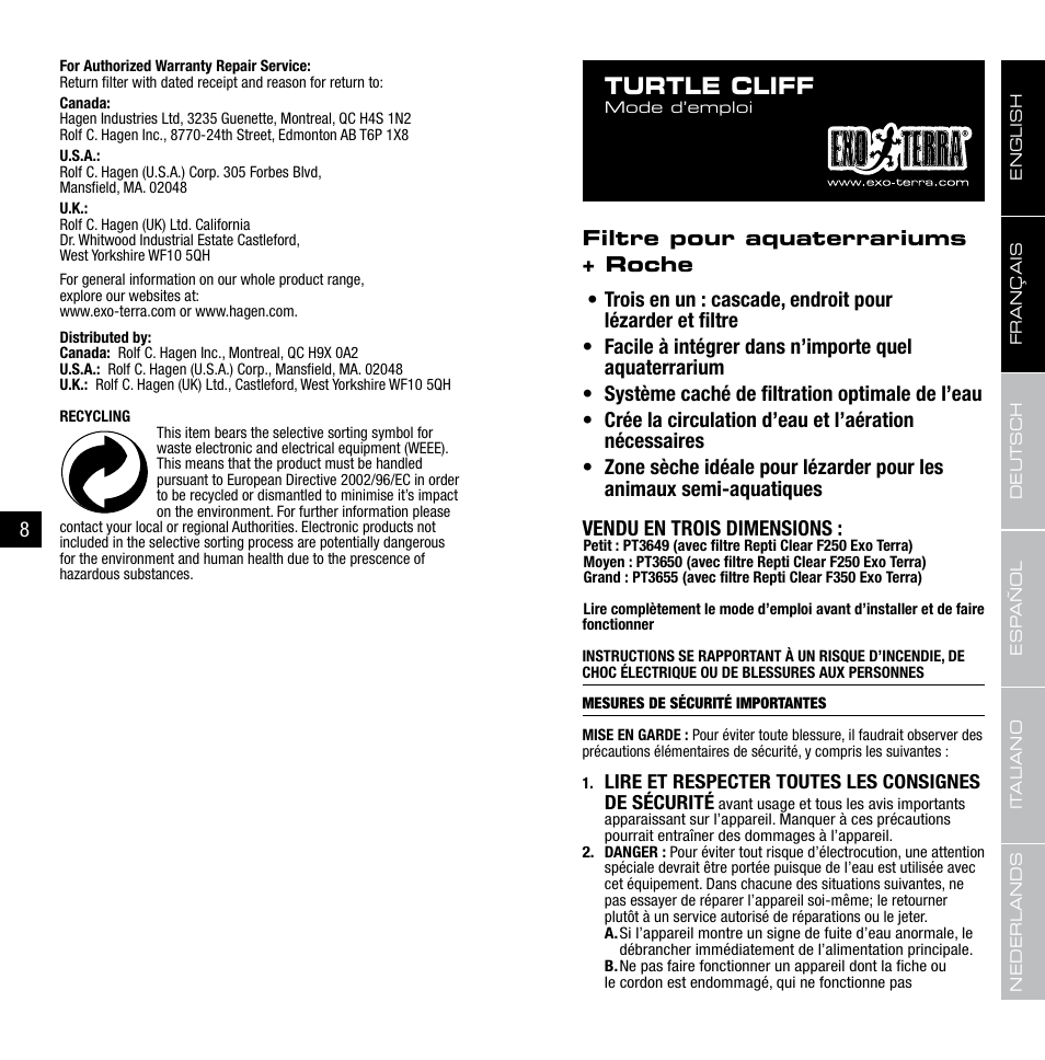Turtle cliff | Exo Terra Turtle Cliff User Manual | Page 5 / 21