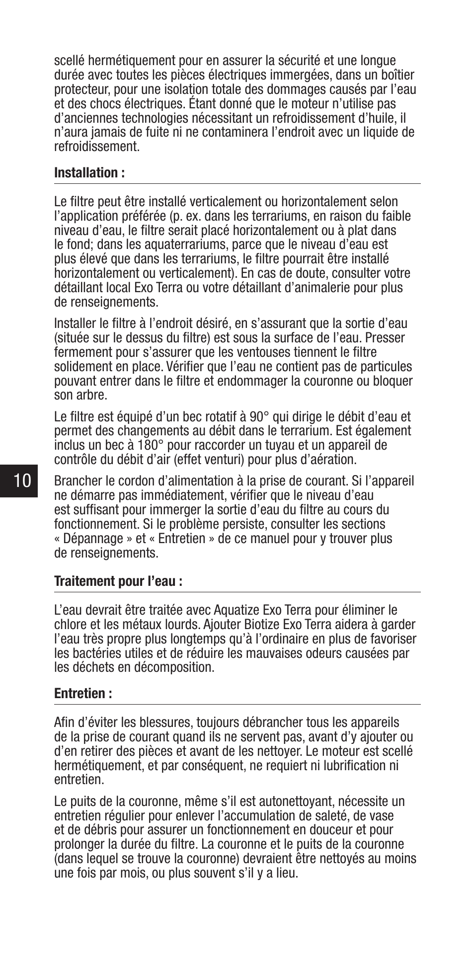 Exo Terra Repti Clear F250 User Manual | Page 10 / 36
